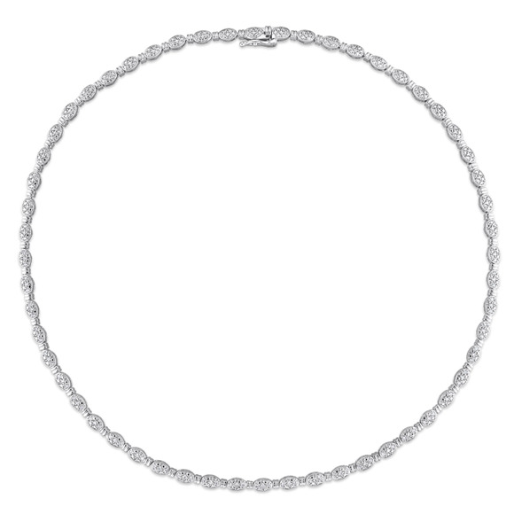 Sterling Silver 1/2ct TDW Diamond Tennis Necklace 17" - Picture 6 of 6